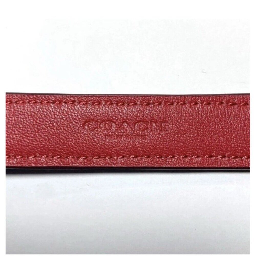 Coach Dog Collar + Apple AirTag Tracker! Brown Red Signature C Size Large - Picture 7 of 10